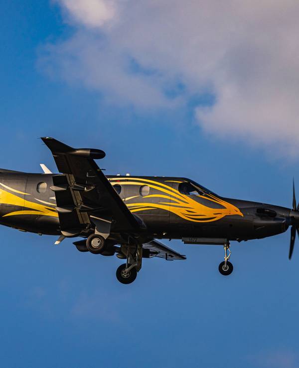 Pilatus PC-12 im Flug.