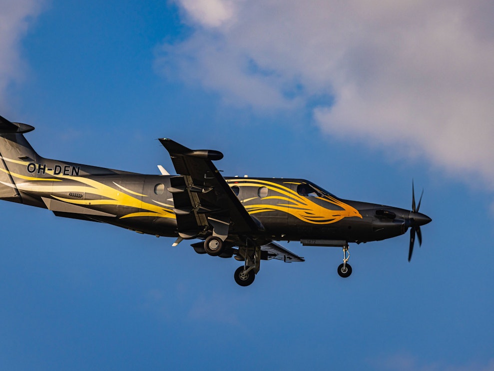 Pilatus PC-12 im Flug.