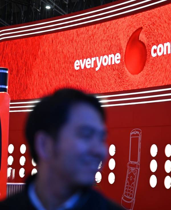 Vodafone-Messestand bei der Mobilfunk-Messe MWC