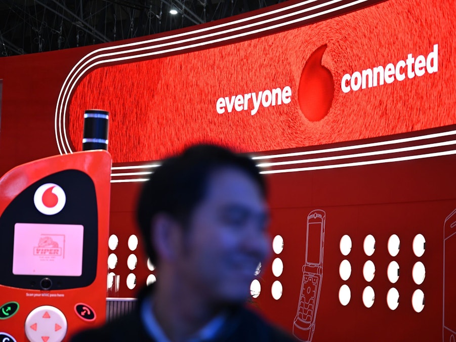 Vodafone-Messestand bei der Mobilfunk-Messe MWC