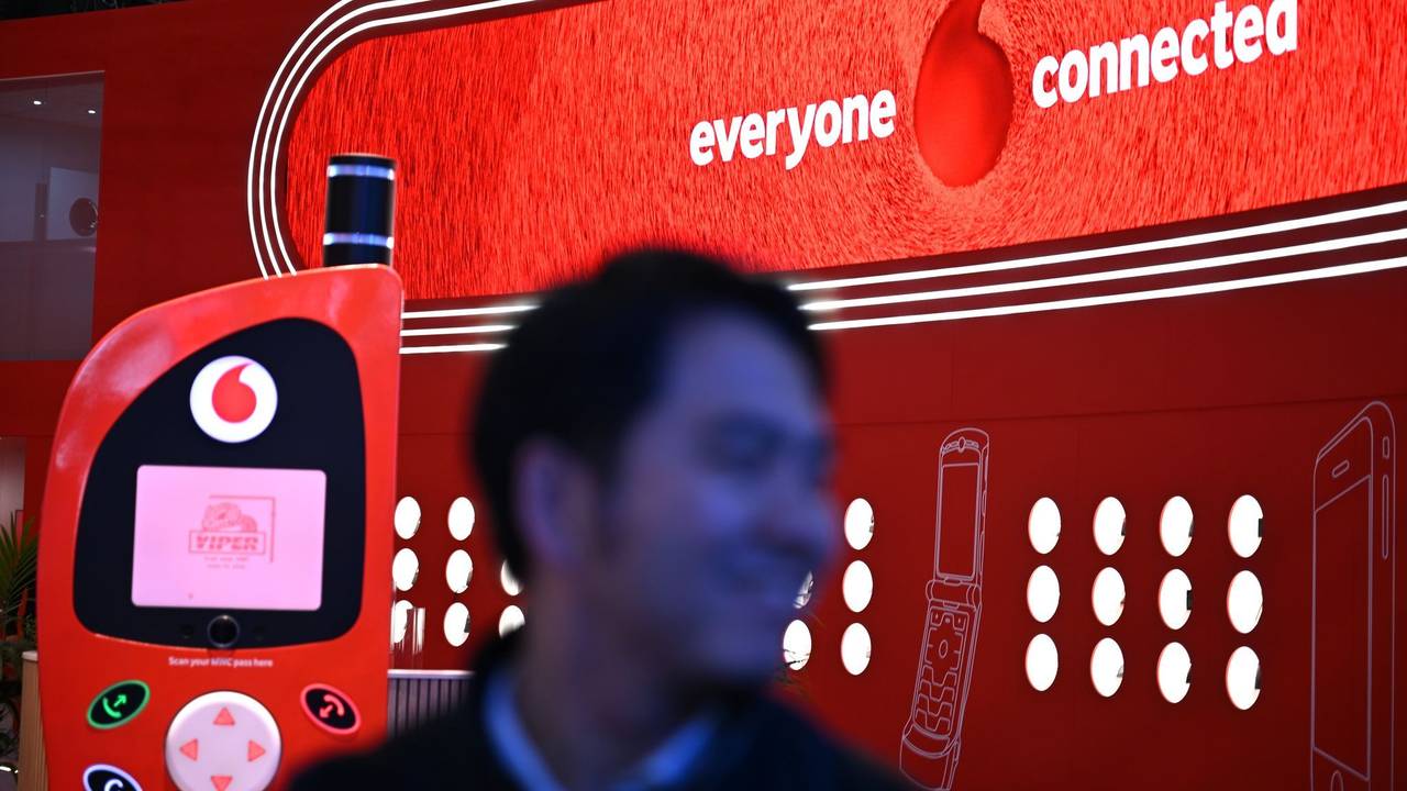 Vodafone-Messestand bei der Mobilfunk-Messe MWC