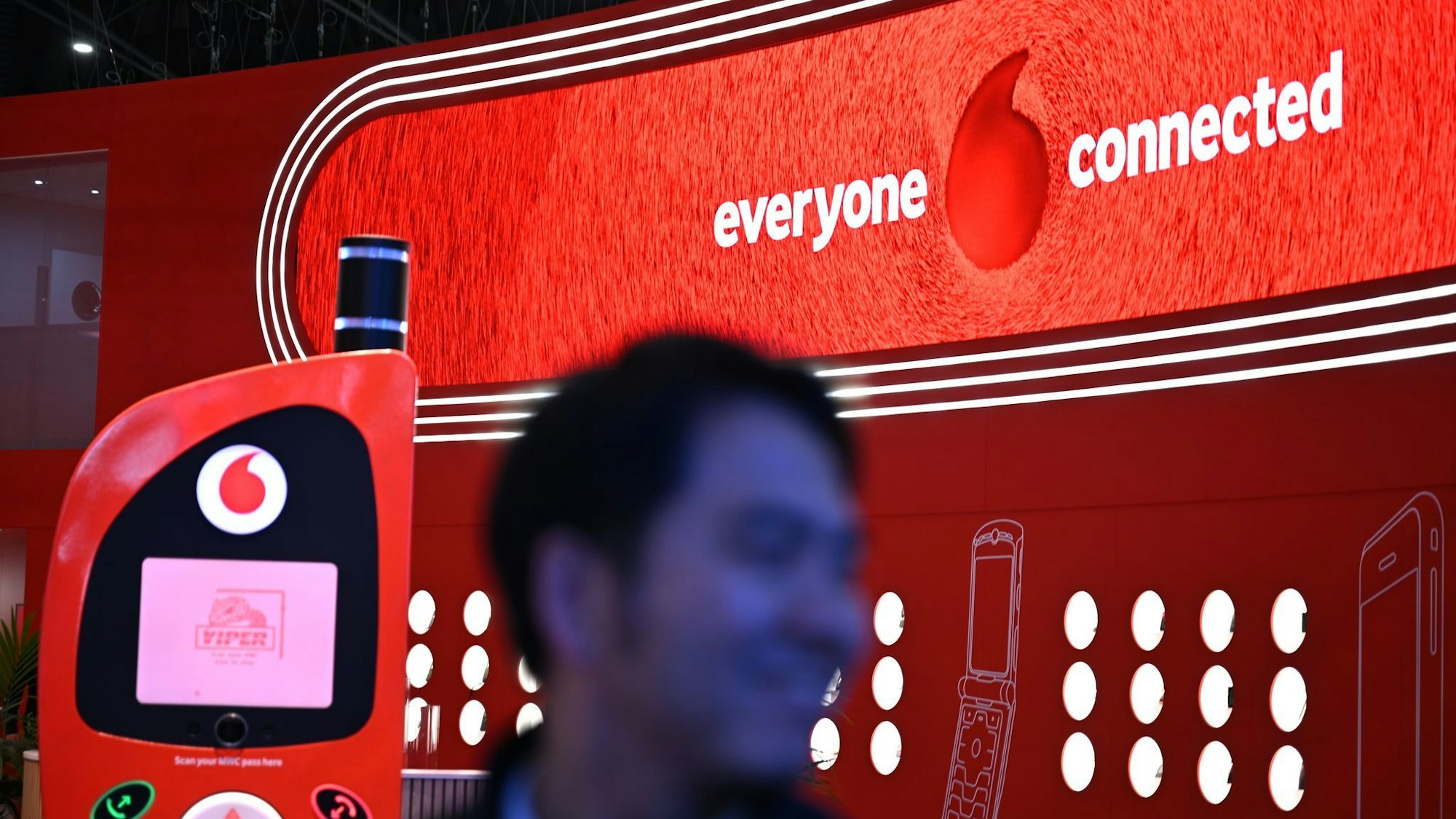 Vodafone-Messestand bei der Mobilfunk-Messe MWC