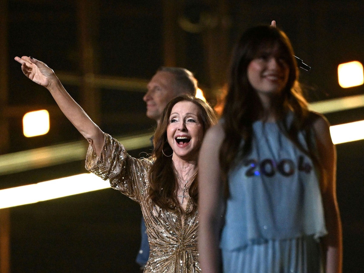 Vicky Leandros am 11. Mai anlässlich einer Generalprobe für das 1. Halbfinale im Rahmen des Eurovision Song Contest (ESC) in der Stadthalle in Wien.