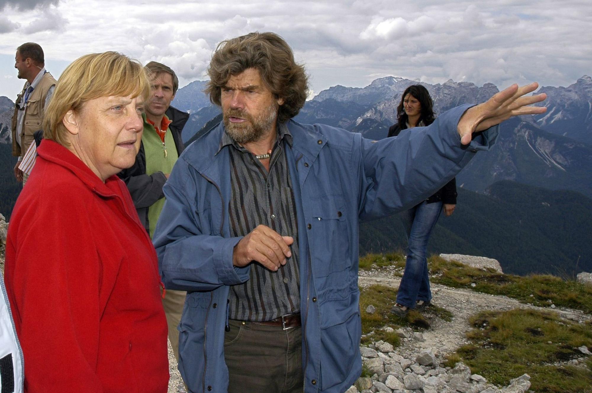 Angela Merkel mit Reinhold Messner in Südtirol