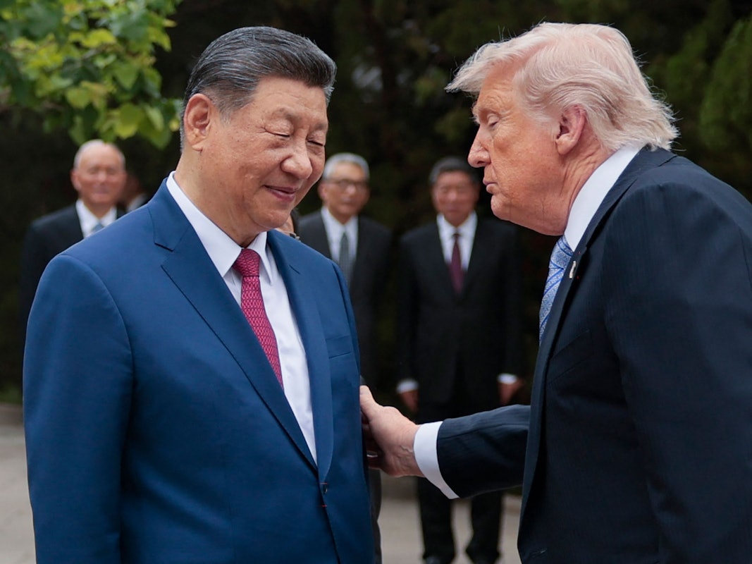 US-Präsident Donald Trump (r.) neben Xi Jinping im Zhongnanhai-Garten.