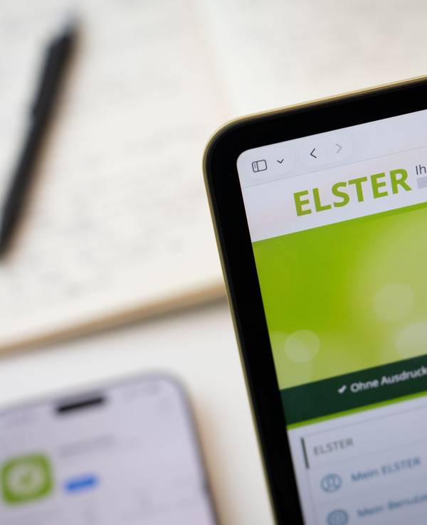 Das Online-Finanzamt «Mein ELSTER» auf einem Laptop