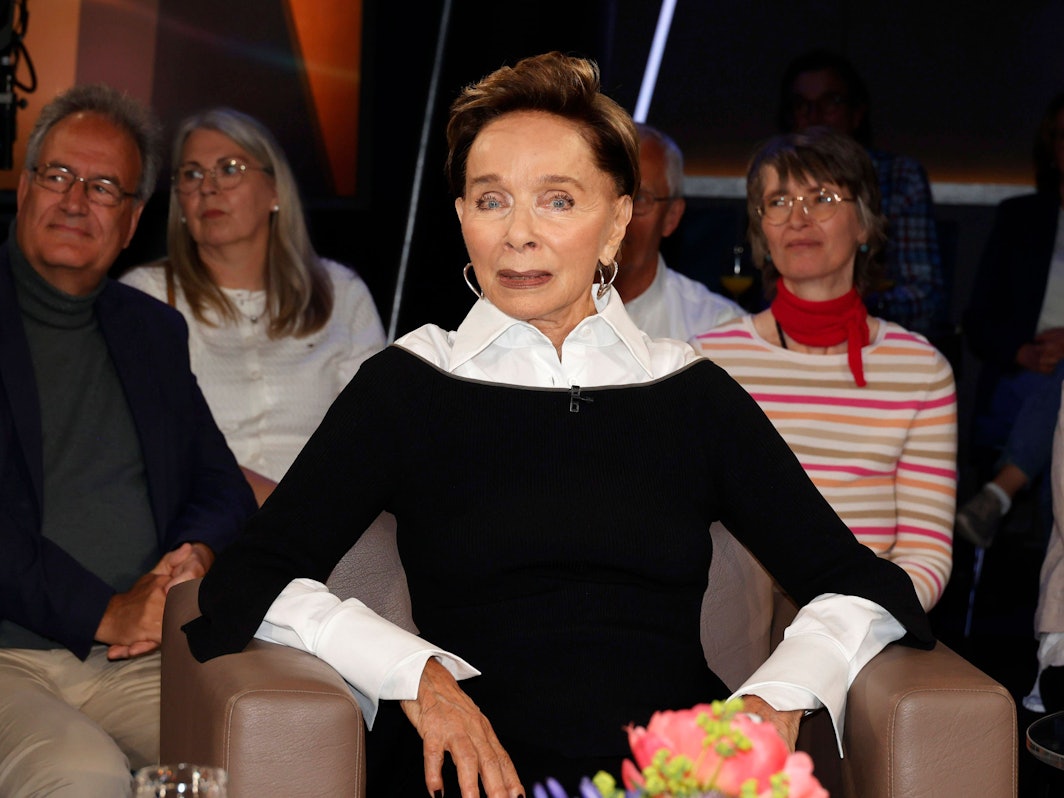 Monika Peitsch bei der Aufzeichnung der „NDR Talk Show“ im NDR-Fernsehstudio Lokstedt.