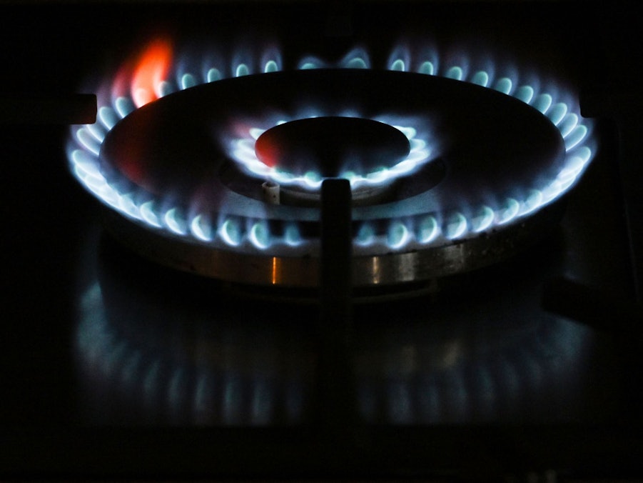 Gasflamme brennt