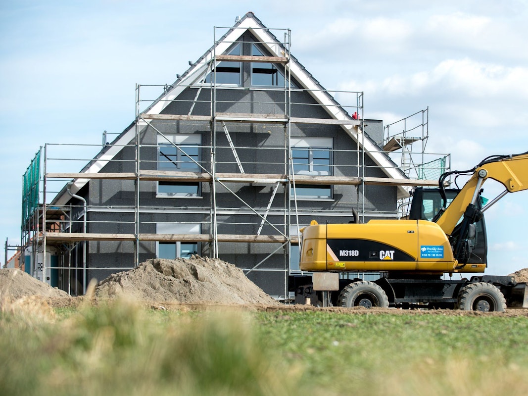 Baustelle eines Einfamilienhauses