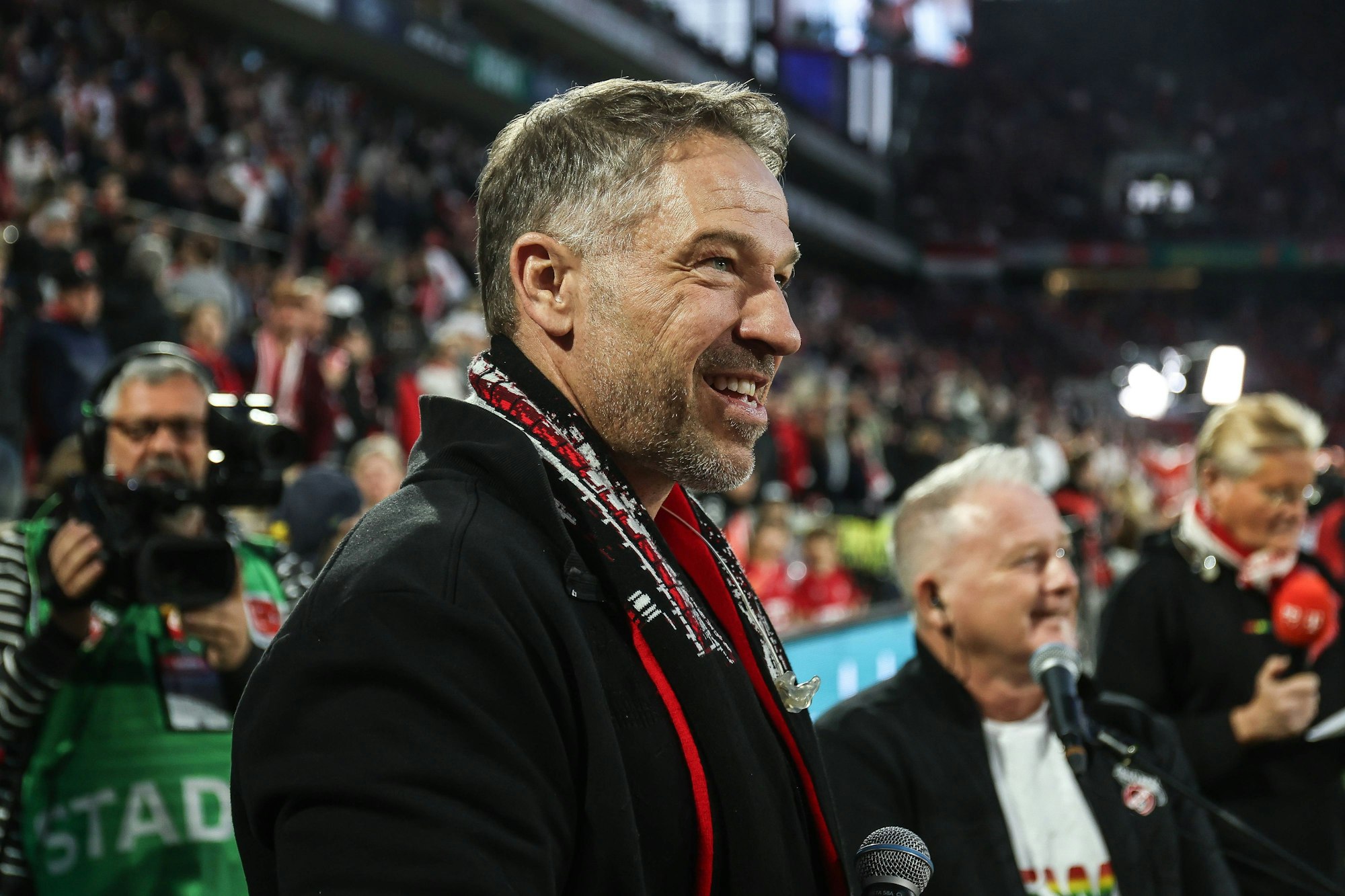 Patrick Lück bei einem Auftritt im FC-Stadion.