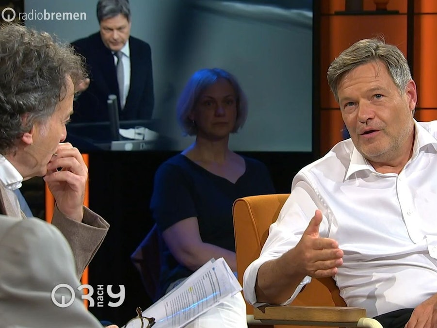 Robert Habeck (rechts) stellte sich bei „3nach9“ den Fragen von Giovanni di Lorenzo. (Bild: Radio Bremen)