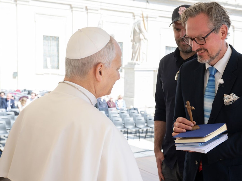 Eckart von Hirschhausen hat den Papst getroffen. (Bild: Vatican News)