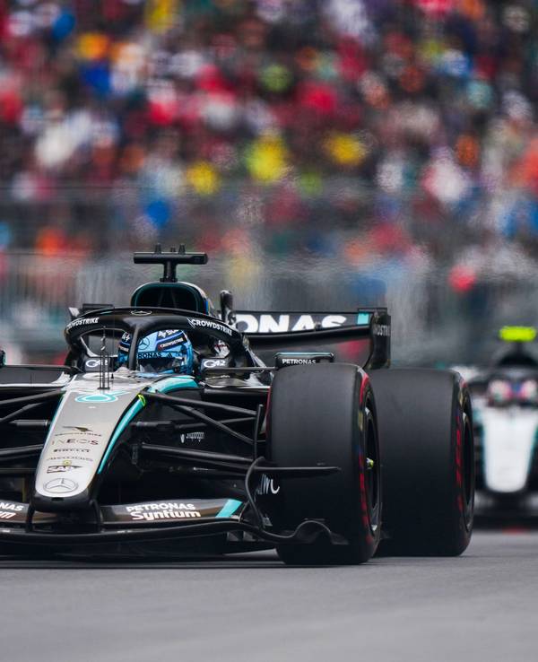 Der britische Mercedes-Fahrer George Russell in Aktion.