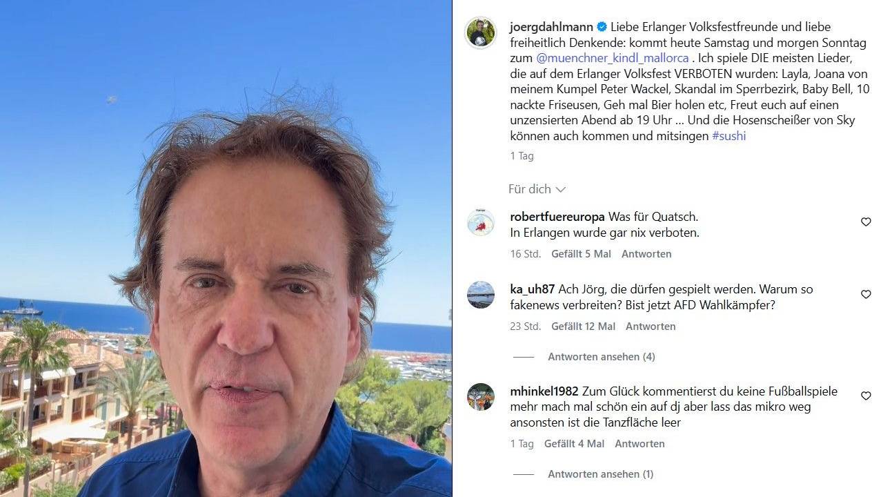 Jörg Dahlmann postet auf Instagram eine Provokation gegen Ex-Arbeitgeber Sky.
