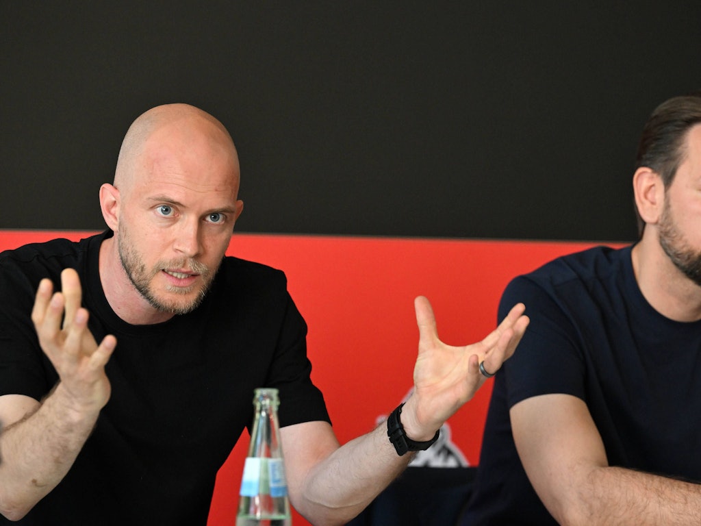 Medienrunde beim 1. FC Köln: Trainer René Wagner und Geschäftsführer Thomas Kessler.