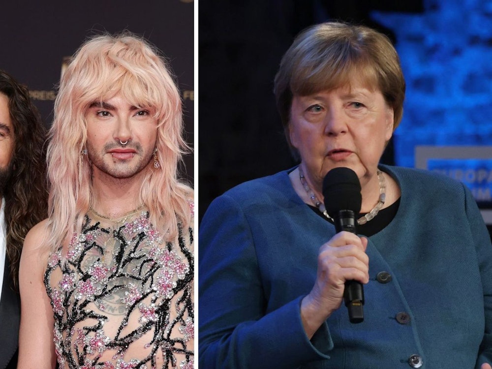 Tom (links) und Bill Kaulitz sind „richtig traurig“ über Angela Merkels Podcast-Absage. (Bild: 2024 Getty Images/Andreas Rentz / 2026 Getty Images/Sean Gallup (Fotomontage))