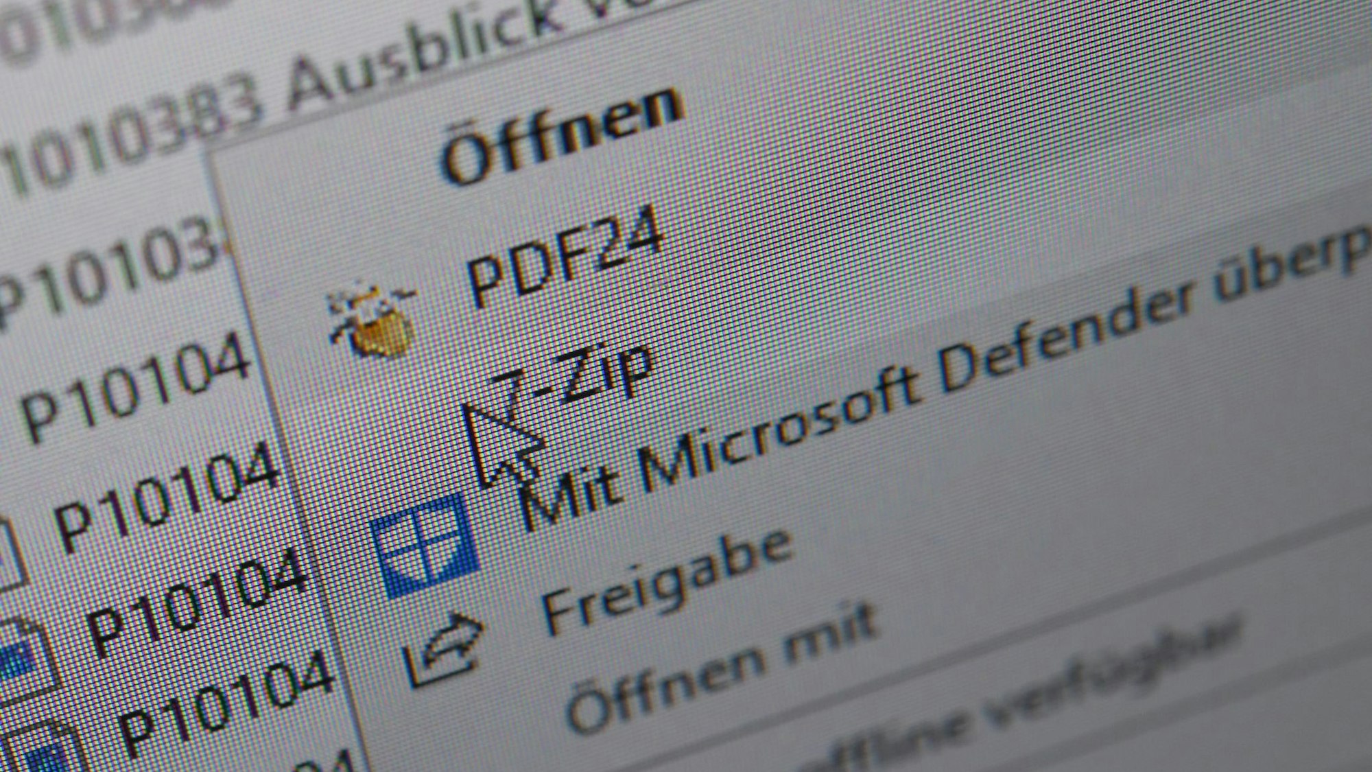 Die Packsoftware 7-Zip im Menü eines Computers