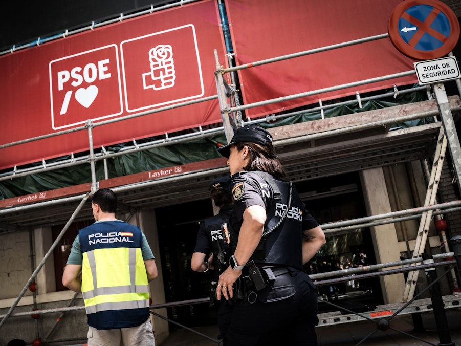 Polizeieinsatz bei Sanchez-Partei in Madrid