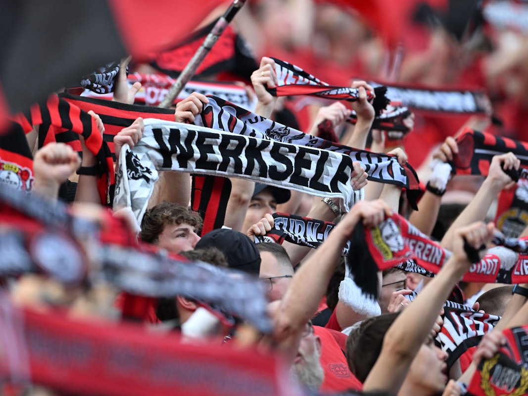 Auf den Schal eines Fans von Bayer Leverkusen hatten es die Kölner abgesehen.