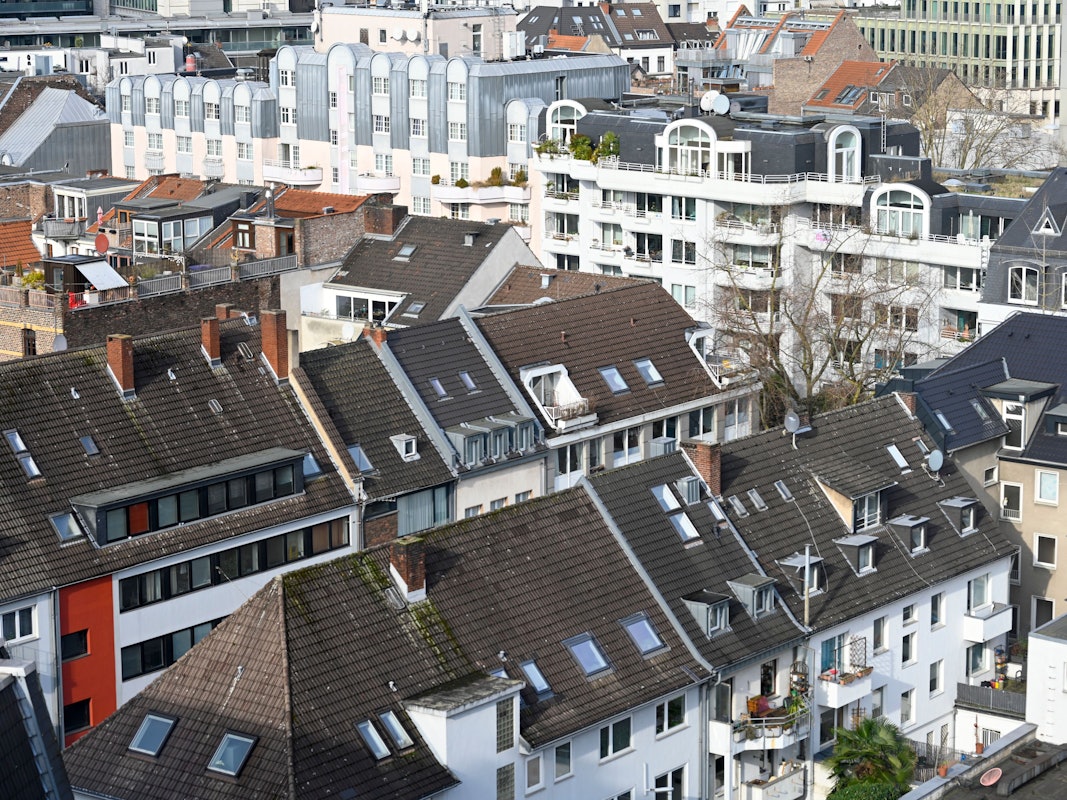 Blick auf Häuser