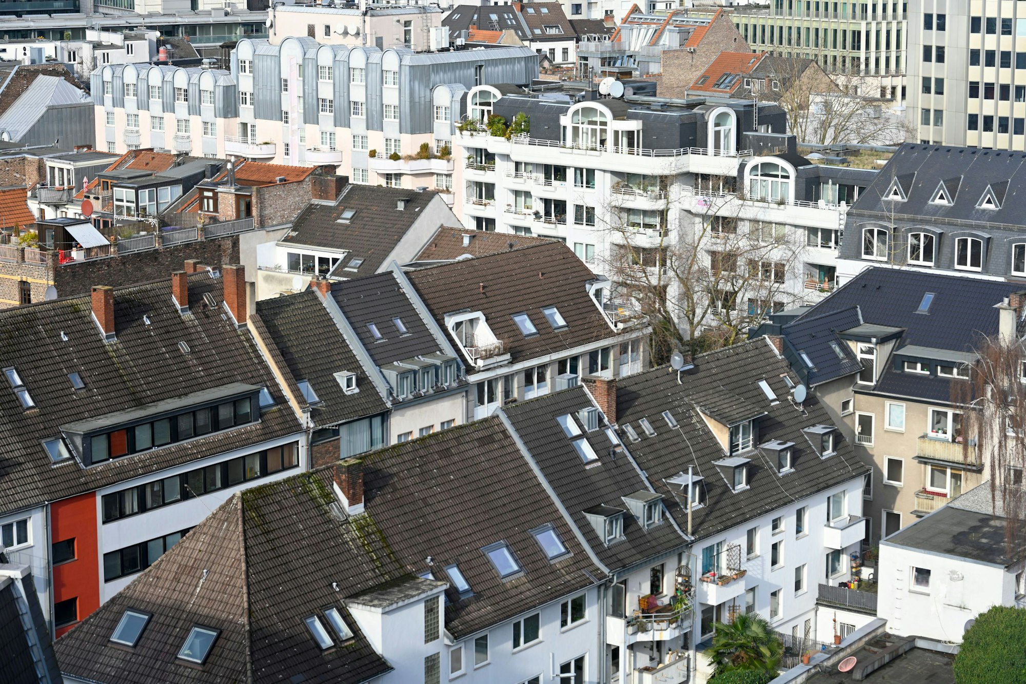 Blick auf Häuser