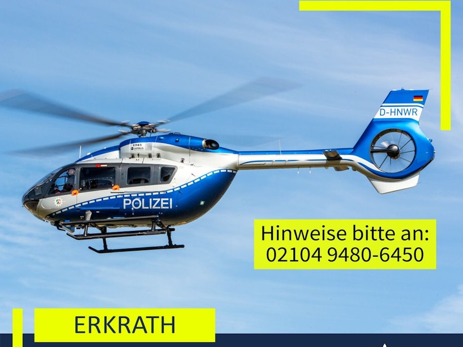 Ein Polizeihubschrauber im Einsatz.