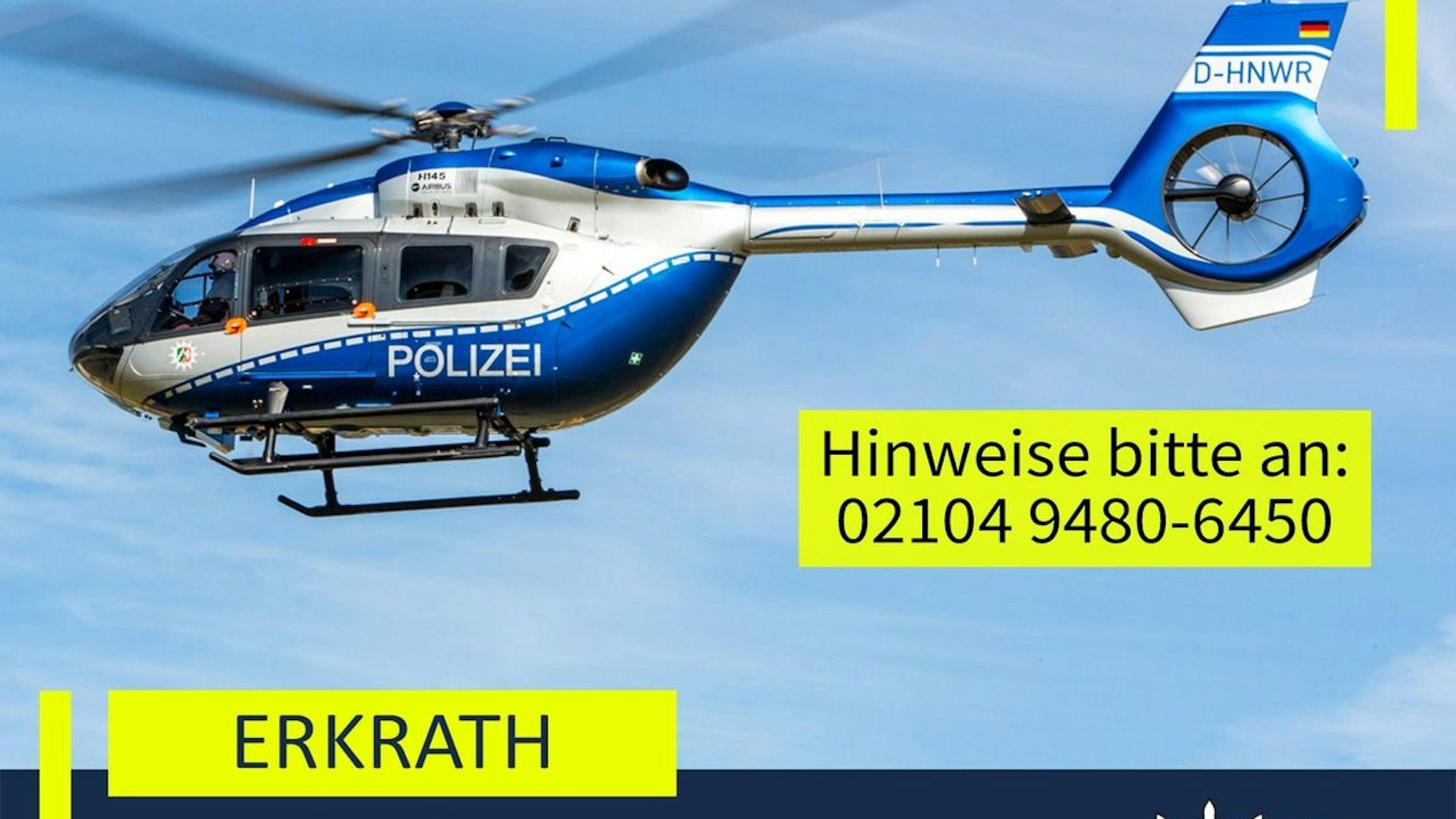 Ein Polizeihubschrauber im Einsatz.