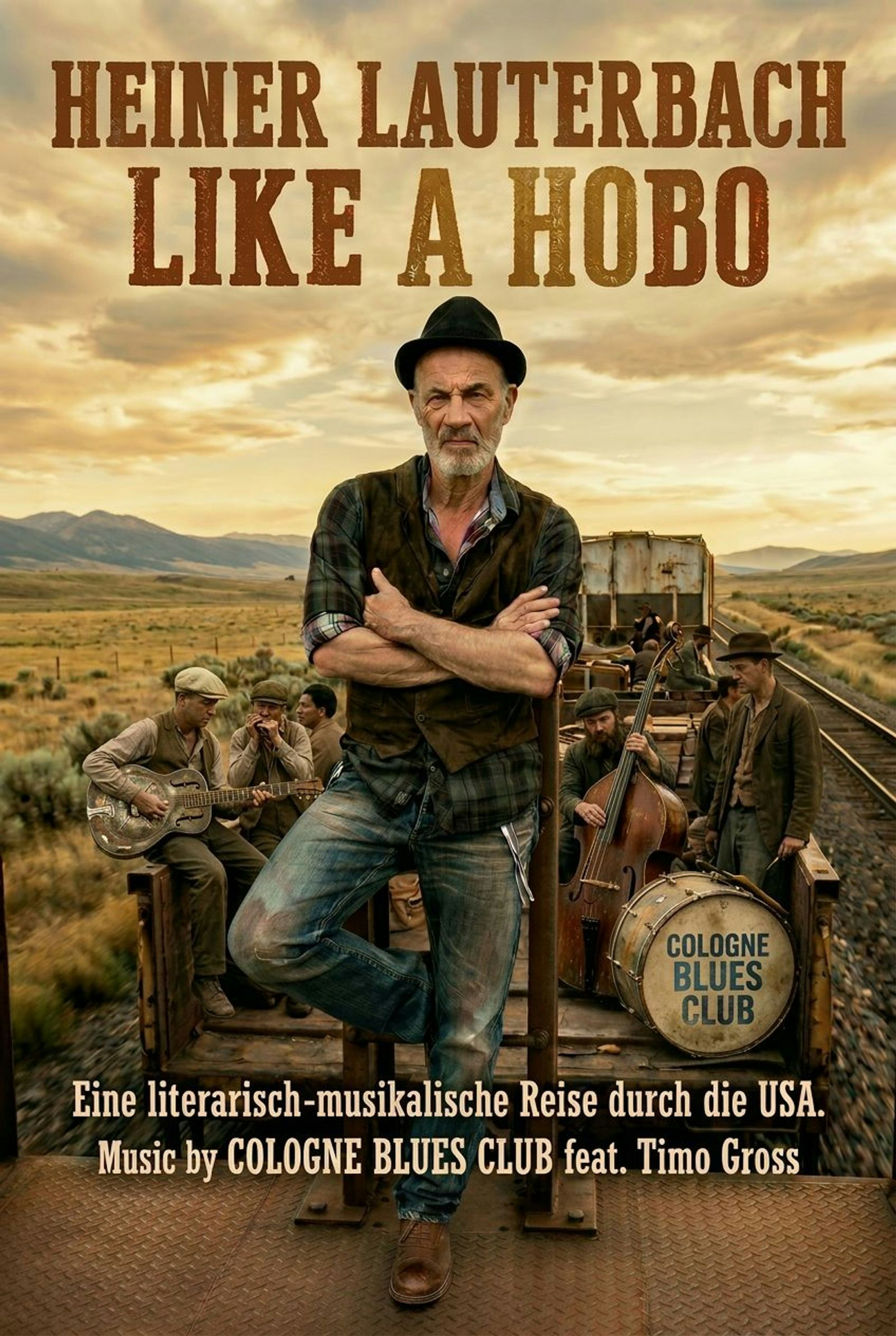 Weltliteratur und Roots-Musik: Heiner Lauterbach geht mit „Like a Hobo“ auf Tournee. (Bild: MSK)