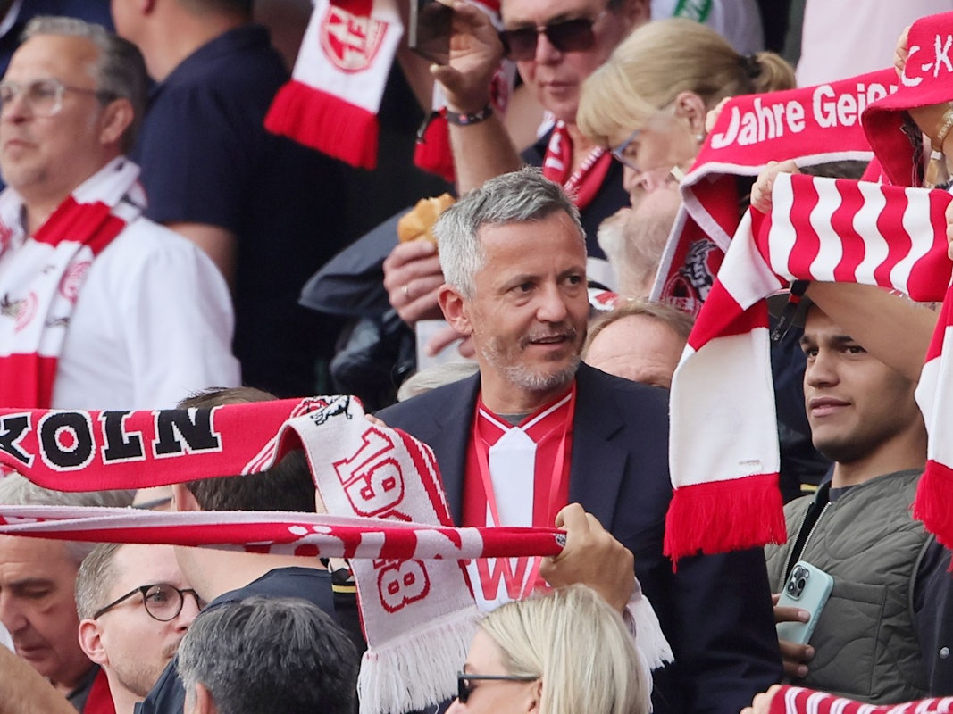 Finanzgeschäftsführer Philipp Türoff (1. FC Köln) auf der Tribüne im Rhein-Energie-Stadion.