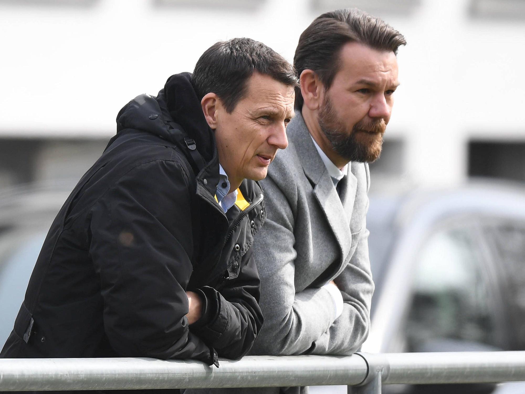 Ulf Sobek und Thomas Kessler beim FC-Training.