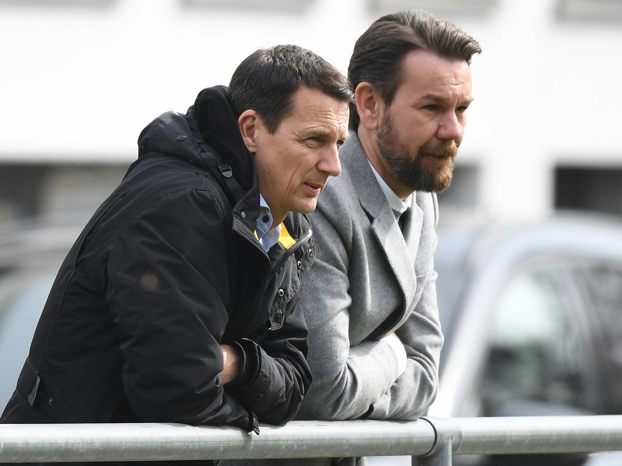 Ulf Sobek und Thomas Kessler beim FC-Training.