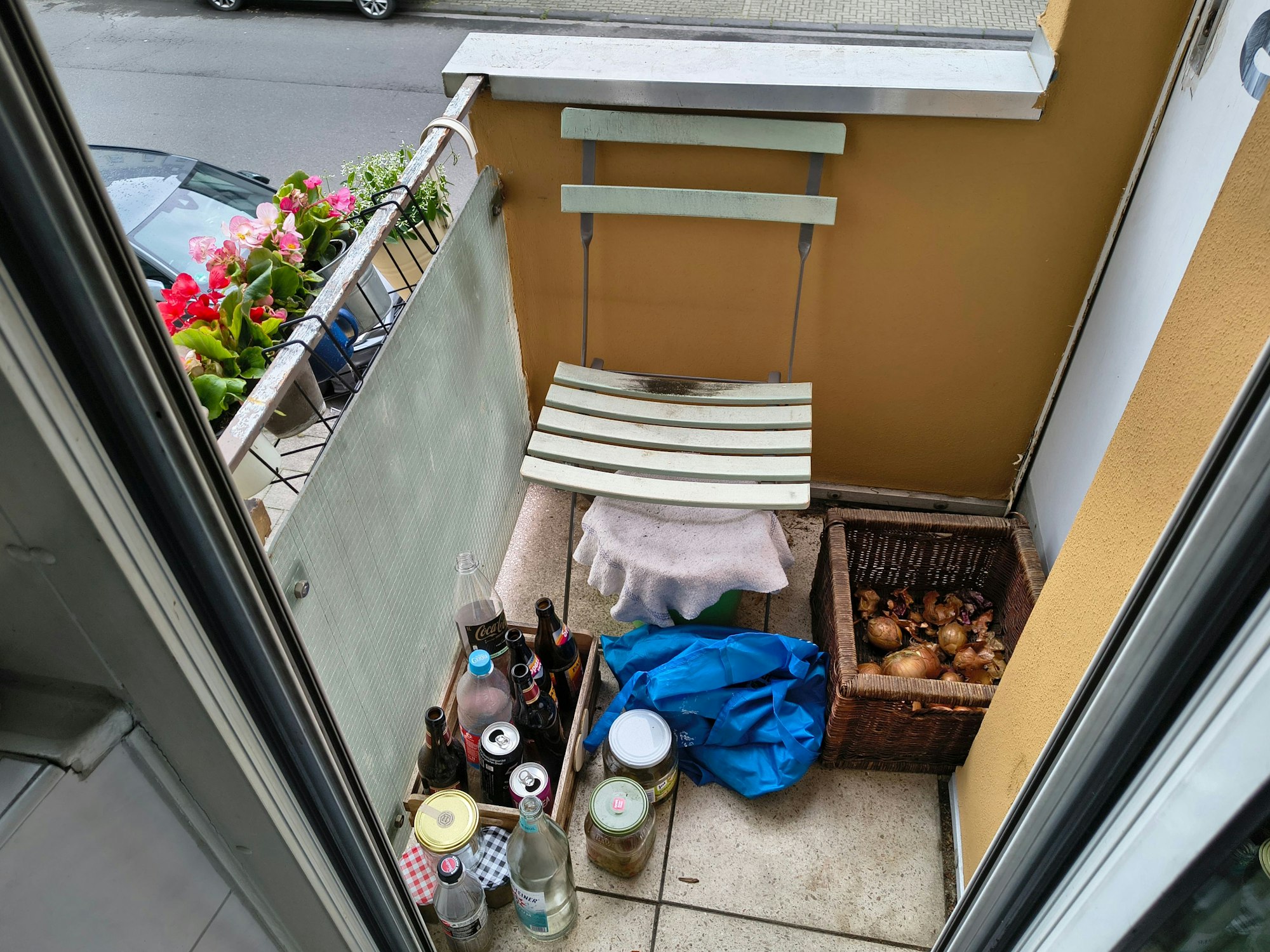 Blick auf einen Balkon