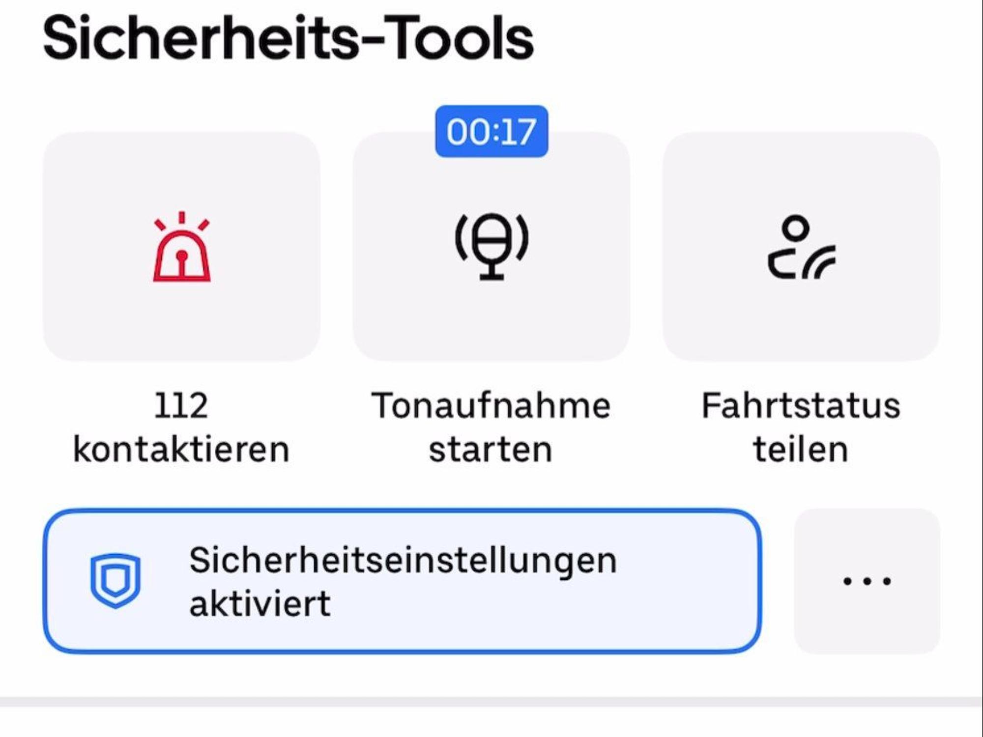 Ab sofort können Fahrgäste in Deutschland während ihrer Uber-Fahrt eine Audioaufnahme starten.