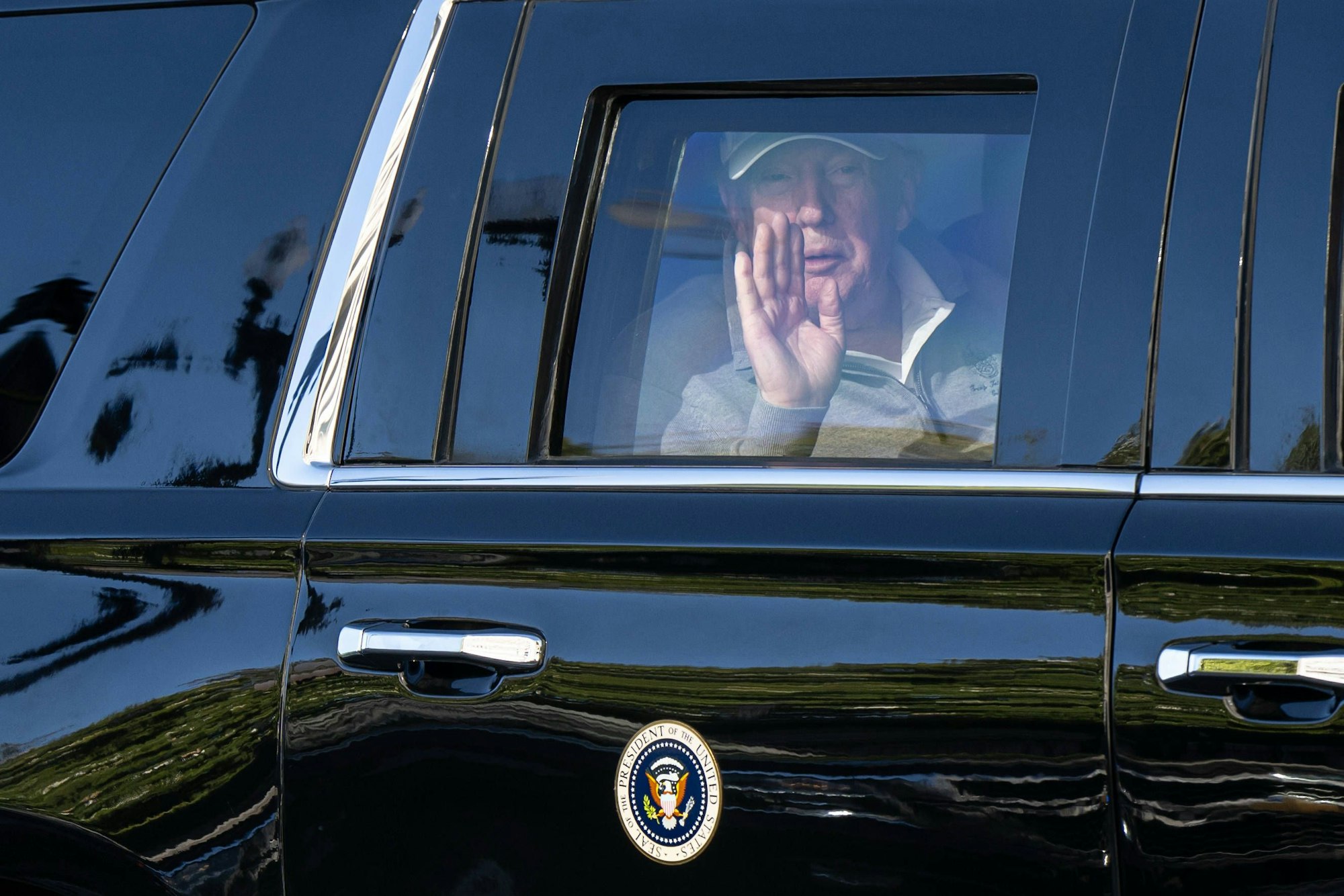 US-Präsident Donald Trump kommt Ende Mai am Weißen Haus an.