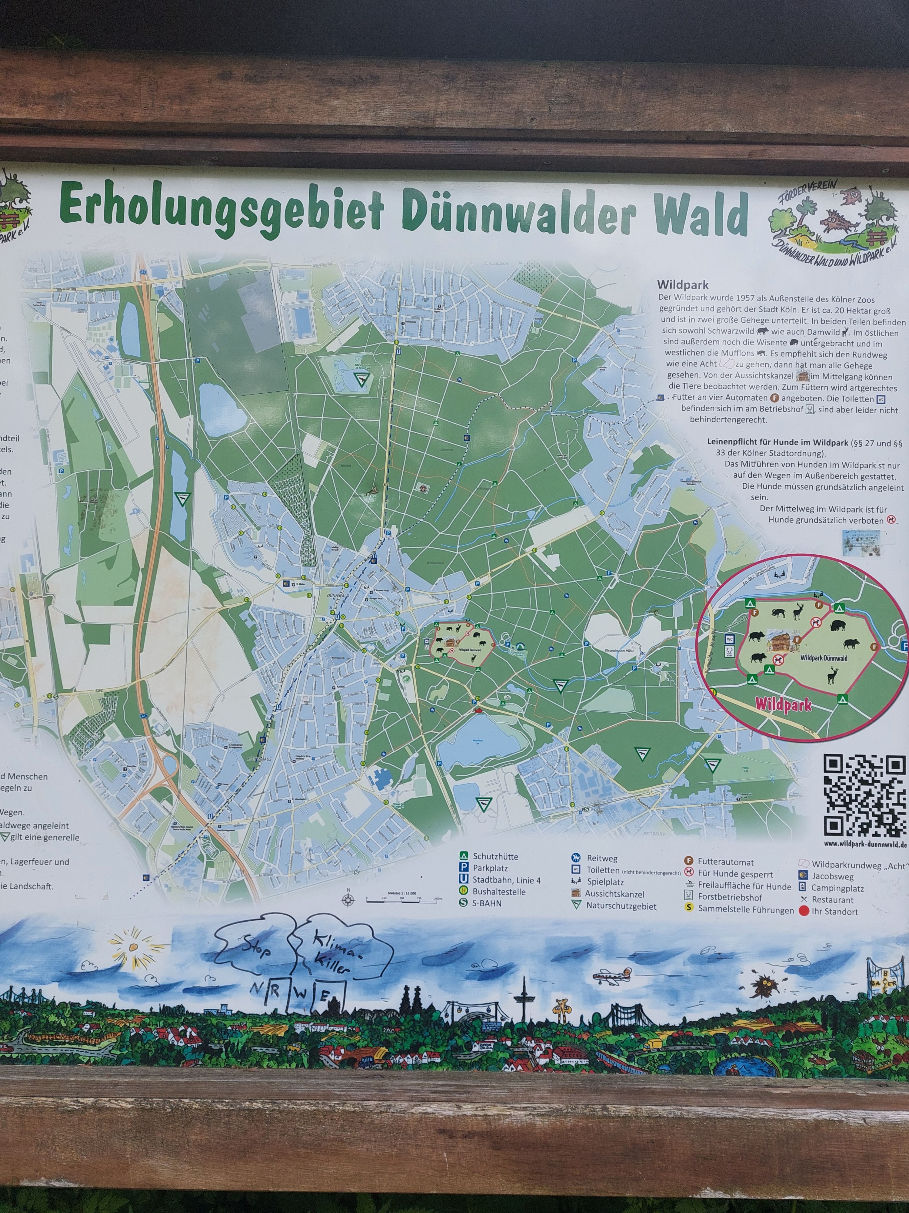 Eine Tafel zeigt, wie groß das Erholungsgebiet rund um den See ist.