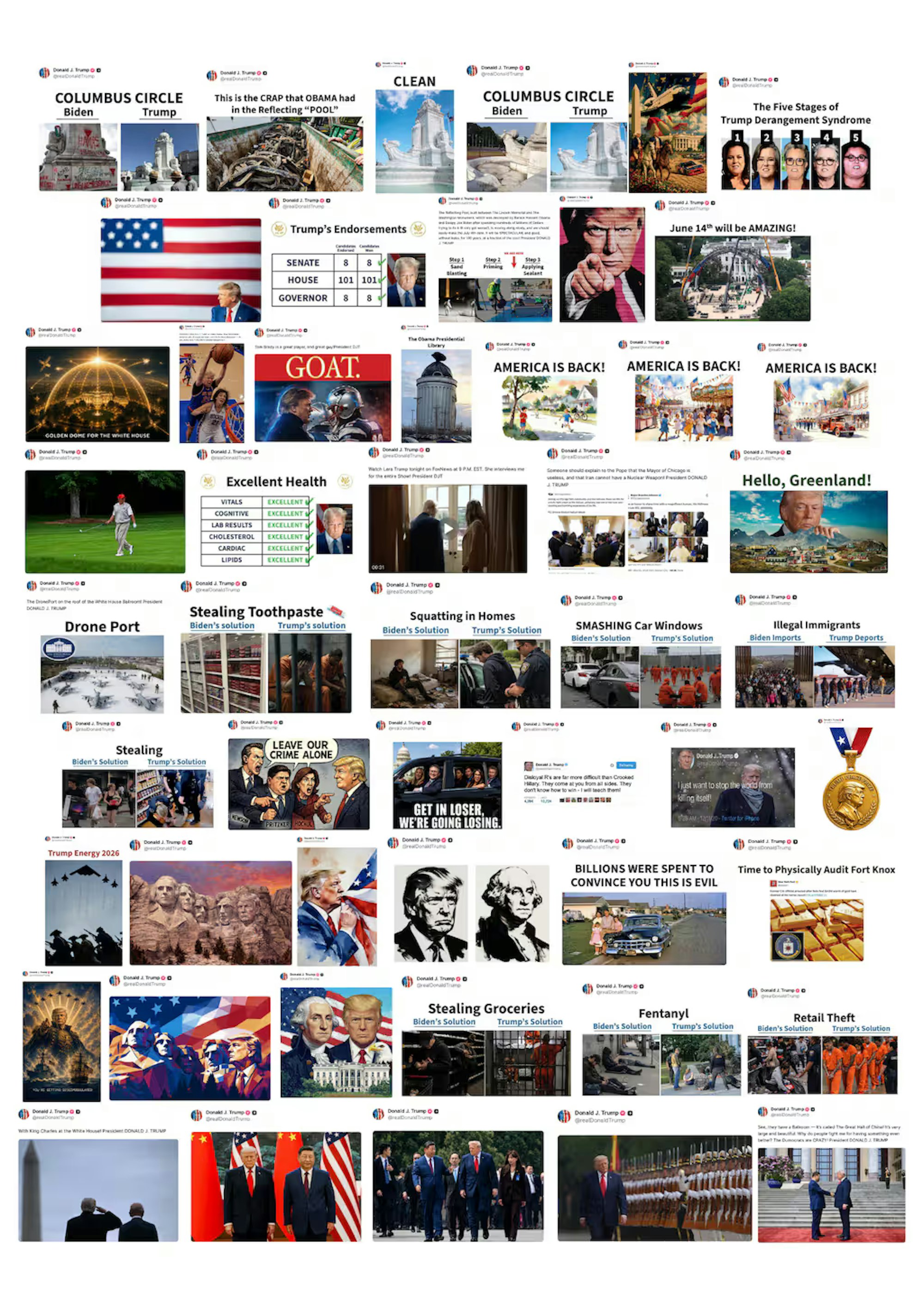 Donald Trump hat innerhalb weniger Stunden mehr als 50 Inhalte auf Truth Social geteilt.