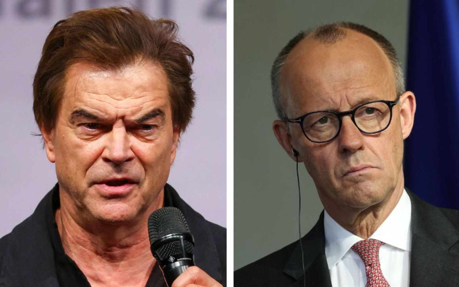 Sänger Campino (links) ist von Bundeskanzler Friedrich Merz schwer enttäuscht. (Bild: Getty Images / Sean Gallup / Collage)
