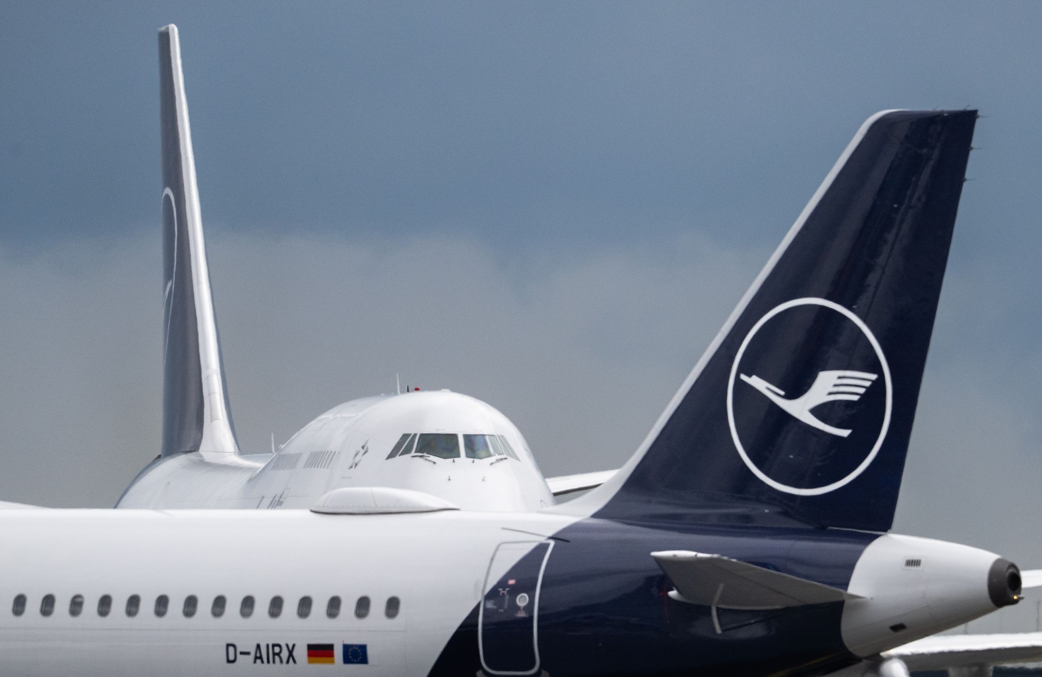 Passagiermaschinen der Lufthansa am Flughafen Frankfurt