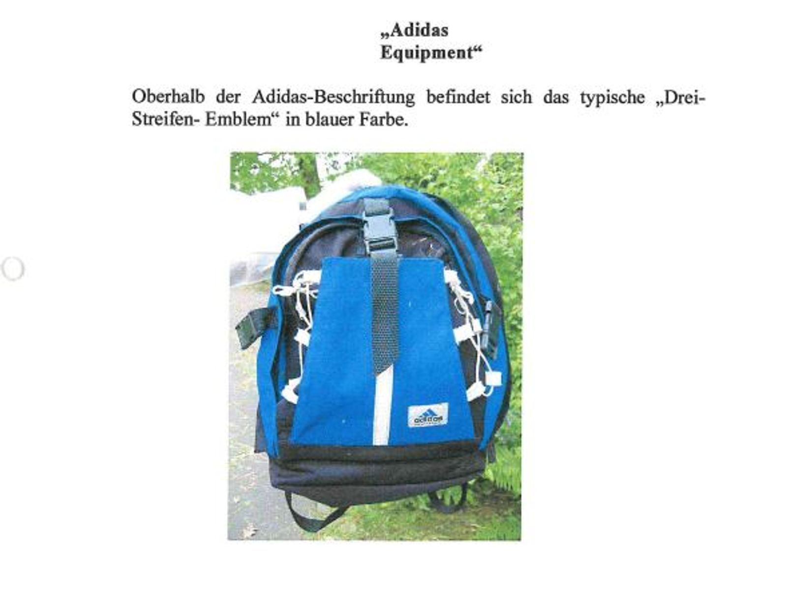 In diesem Rucksack wurde in Krefeld die Leiche eines neugeborenen Jungen entdeckt. (Bild: PP Dortmund )