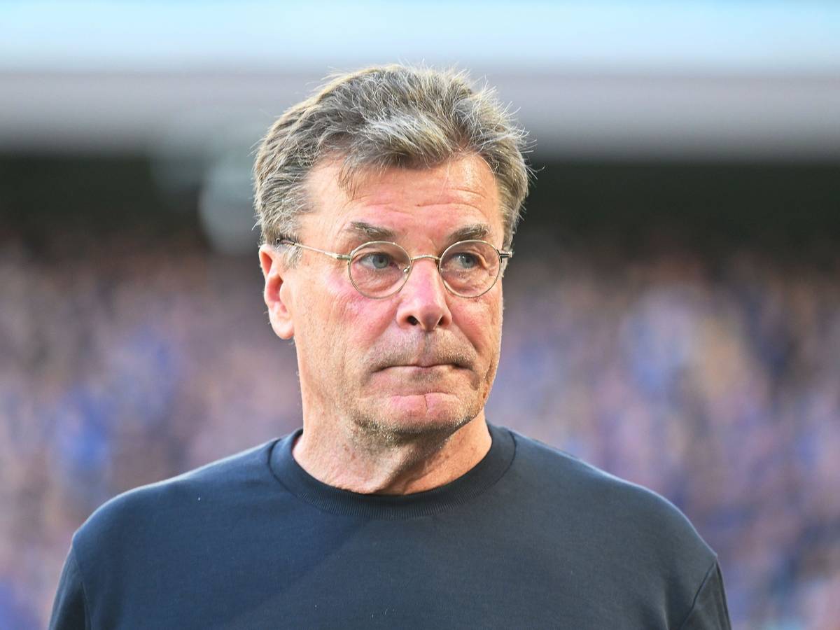 Dieter Hecking steht im Stadion bei einem Spiel des VfL Wolfsburg.
