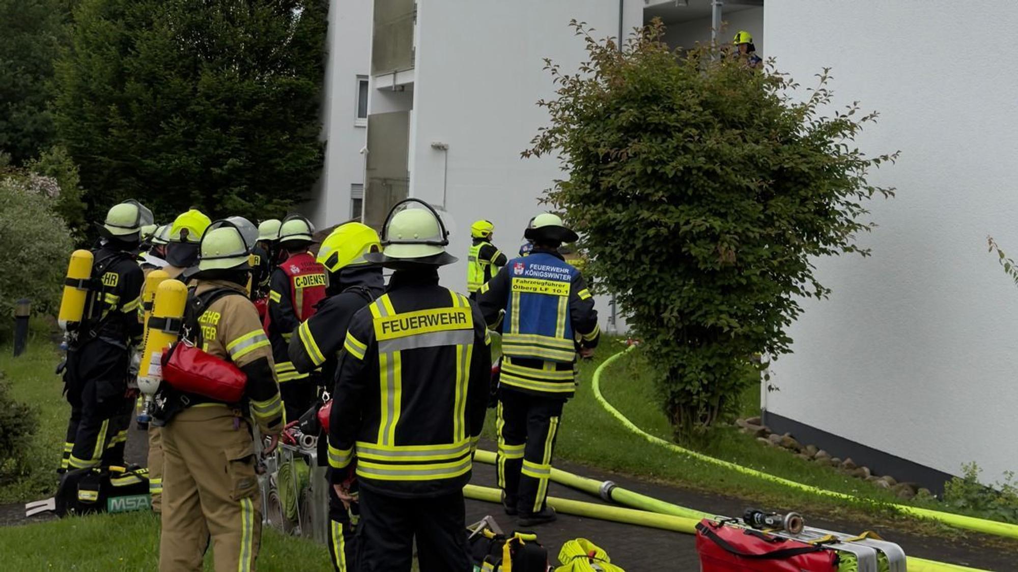 Feuerwehreinsatz in Königswinter wegen angebranntem Essen.