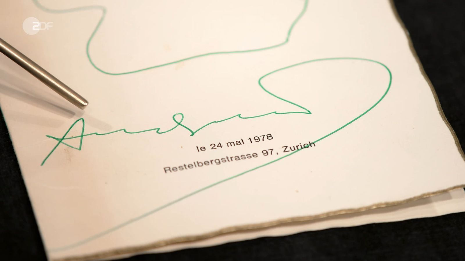 Das Dinner fand am 24. Mai 1978 statt, zwei Tage vor Ausstellungsbeginn des Pop-Art-Künstlers in Zürich. (Bild: ZDF)