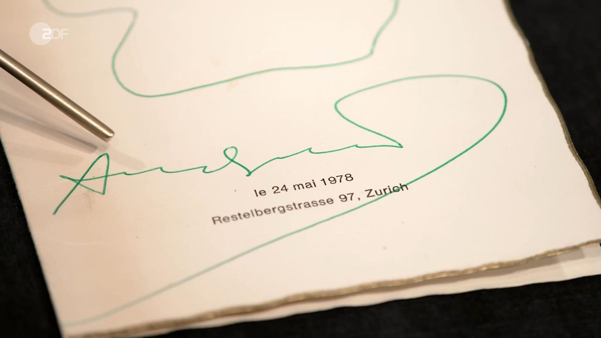 Das Dinner fand am 24. Mai 1978 statt, zwei Tage vor Ausstellungsbeginn des Pop-Art-Künstlers in Zürich. (Bild: ZDF)