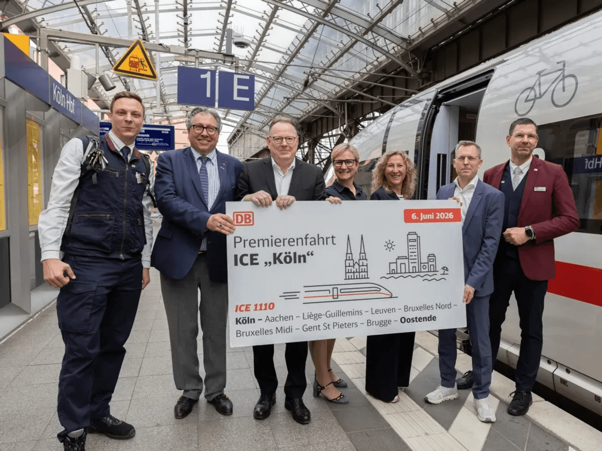 Der frisch getaufte ICE „Köln“ fährt ans Meer nach Ostende.