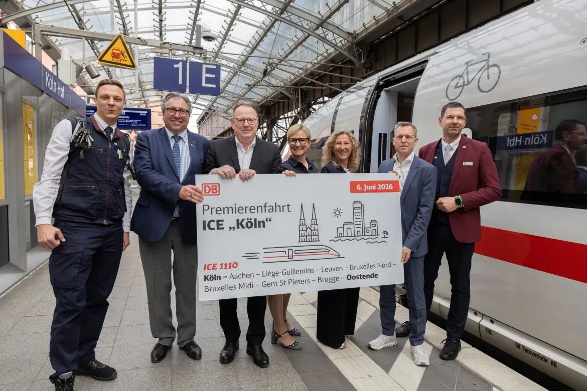 Der frisch getaufte ICE „Köln“ fährt ans Meer nach Ostende.