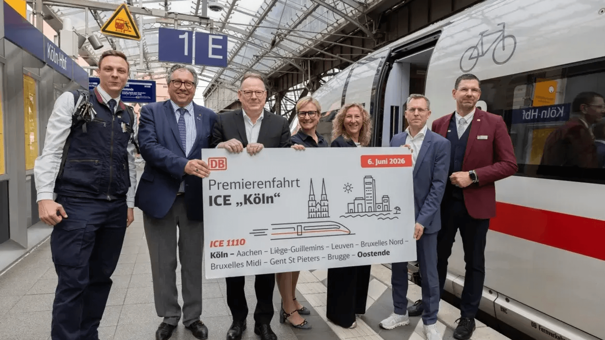 Der frisch getaufte ICE „Köln“ fährt ans Meer nach Ostende.