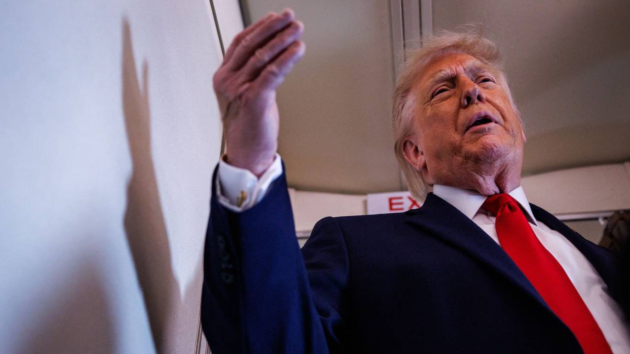 US-Präsident Donald Trump am 5. Juni an Bord der Air Force One.