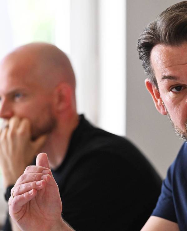 Trainer René Wagner und Geschäftsführer Thomas Kessler (1. FC Köln).