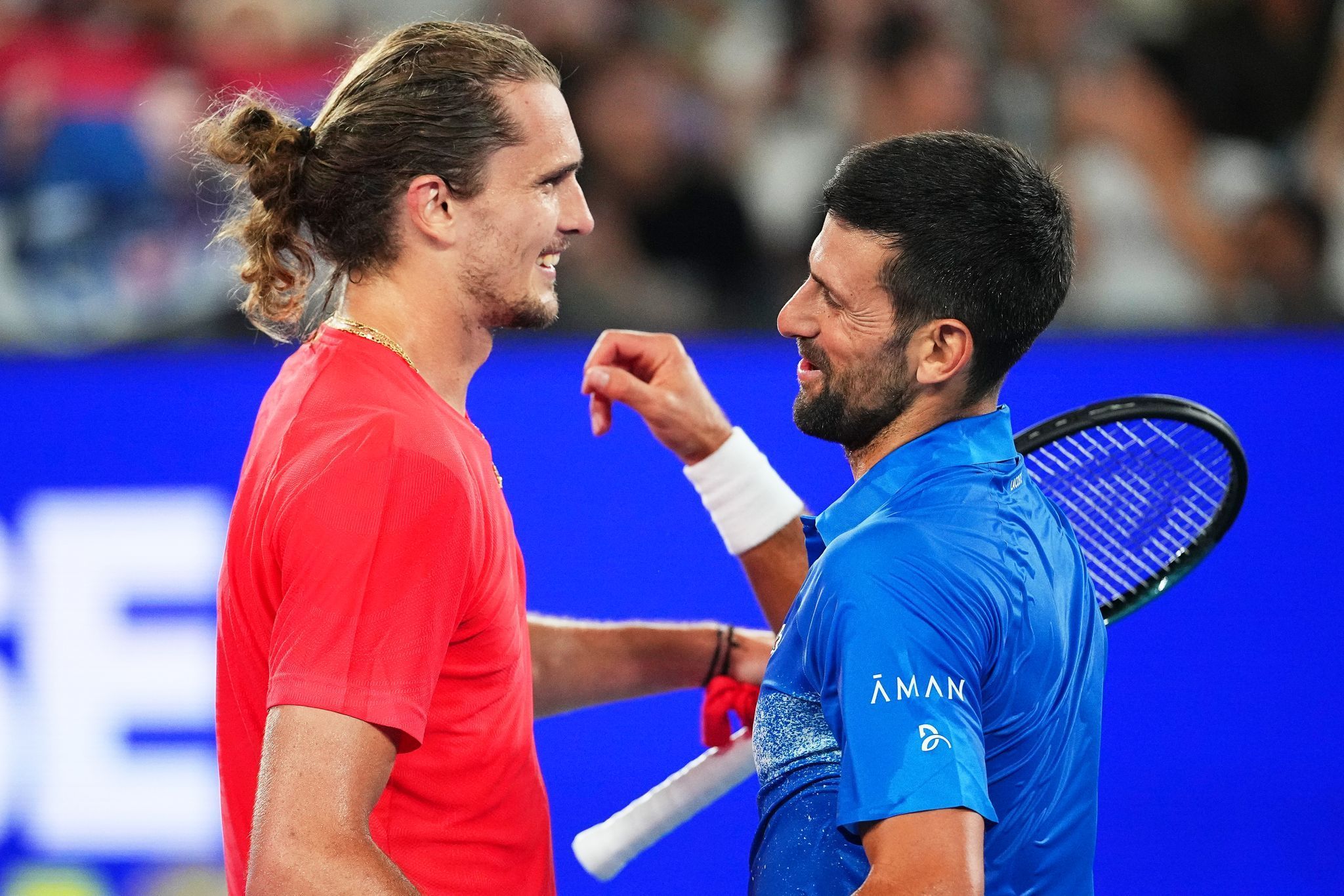 Alexander Zverev und Novak Djokovic