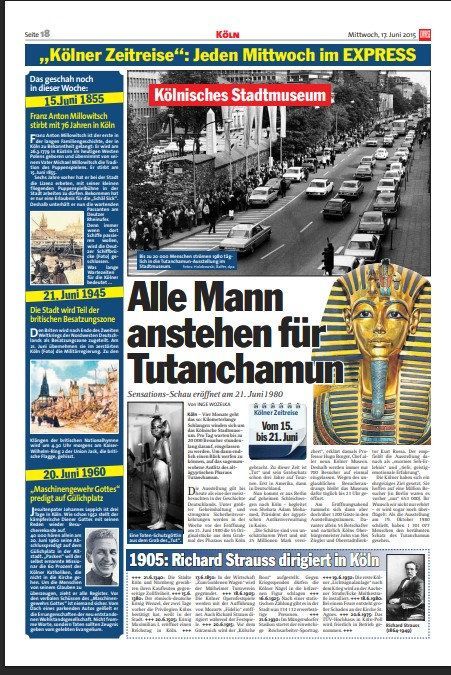 Zeitungsbericht zur Tutanchamun-Ausstellung 1980 im Stadtmuseum